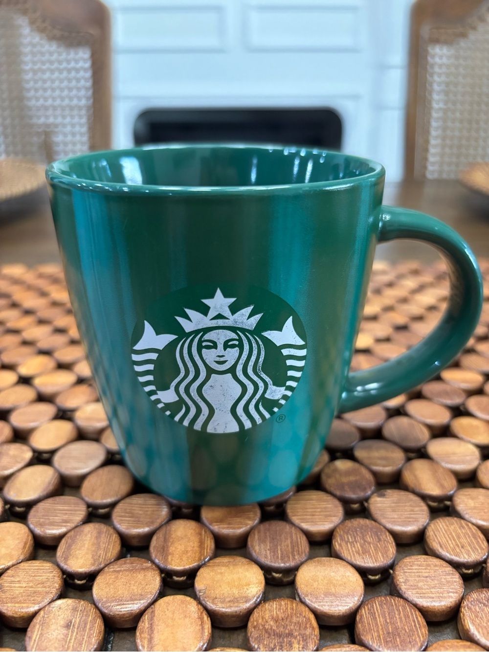 Starbucks 2022 green marble ceramic mug holds 12 ounces